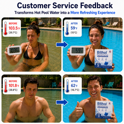 🥵 Stop Swimming in Hot Water This Summer!  💦 Billhol® Rapid Chill Pool Pods —  Rapid Cooling in Just 15 Minutes 🌡️ Helps Maintain Water Temperatures Up to 0% Cooler 🧊 1 Pod Treats Up to 400 Gallons