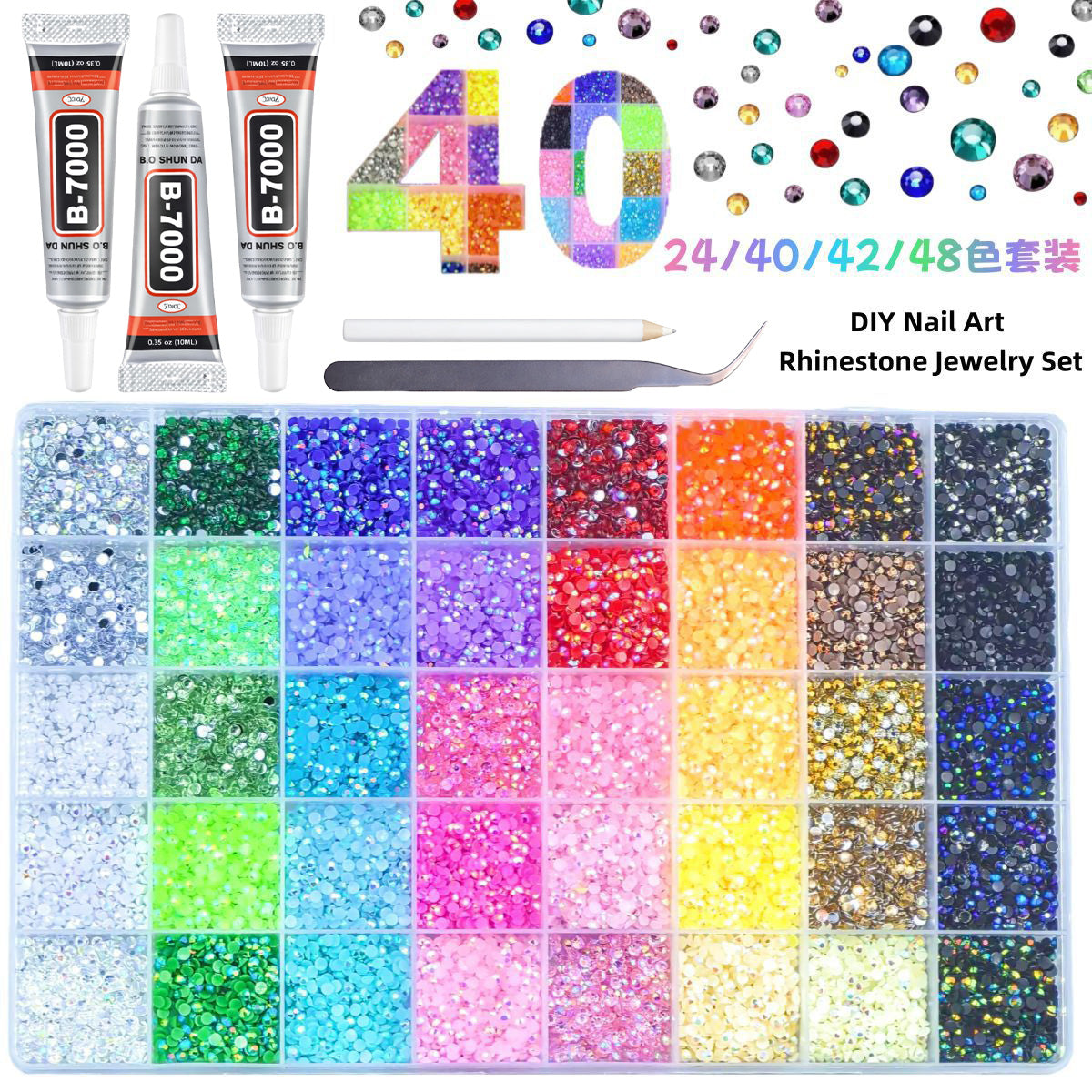 40 Slots 3mm Jelly Rhinestones-3200pcs