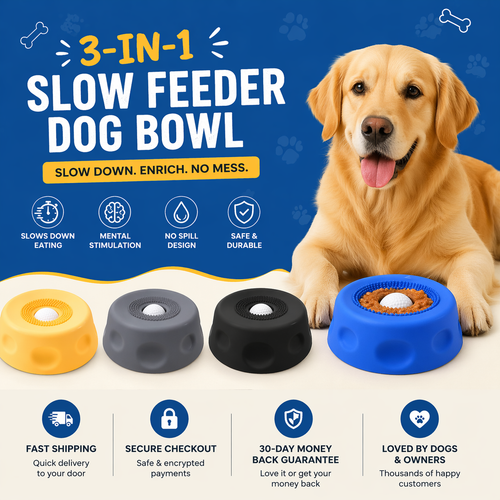 𝗥𝗘𝗕𝗬𝗜𝗣𝗢®🔥Slow Feeder Dog Bowl with Rolling Ball-Suitable for large, medium, and small dogs.🐕‍🦺