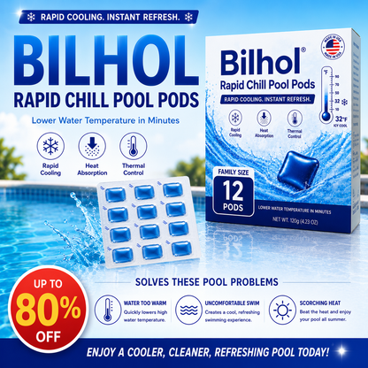 🥵 Stop Swimming in Hot Water This Summer!  💦 Billhol® Rapid Chill Pool Pods —  Rapid Cooling in Just 15 Minutes 🌡️ Helps Maintain Water Temperatures Up to 0% Cooler 🧊 1 Pod Treats Up to 400 Gallons