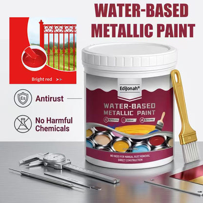 🔨 EdiJonah® Rust Converter Metallic Paint – Converts Rust & Leaves a Durable Metallic Finish for Tools, Gates & More