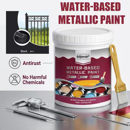 🔨 EdiJonah® Rust Converter Metallic Paint – Converts Rust & Leaves a Durable Metallic Finish for Tools, Gates & More