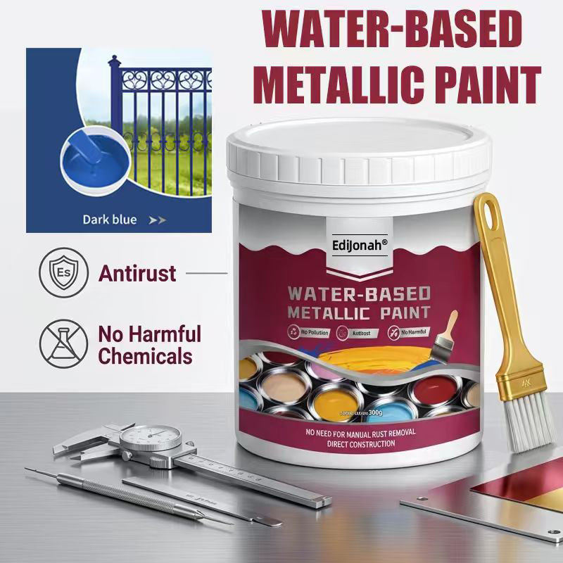 🔨 EdiJonah® Rust Converter Metallic Paint – Converts Rust & Leaves a Durable Metallic Finish for Tools, Gates & More