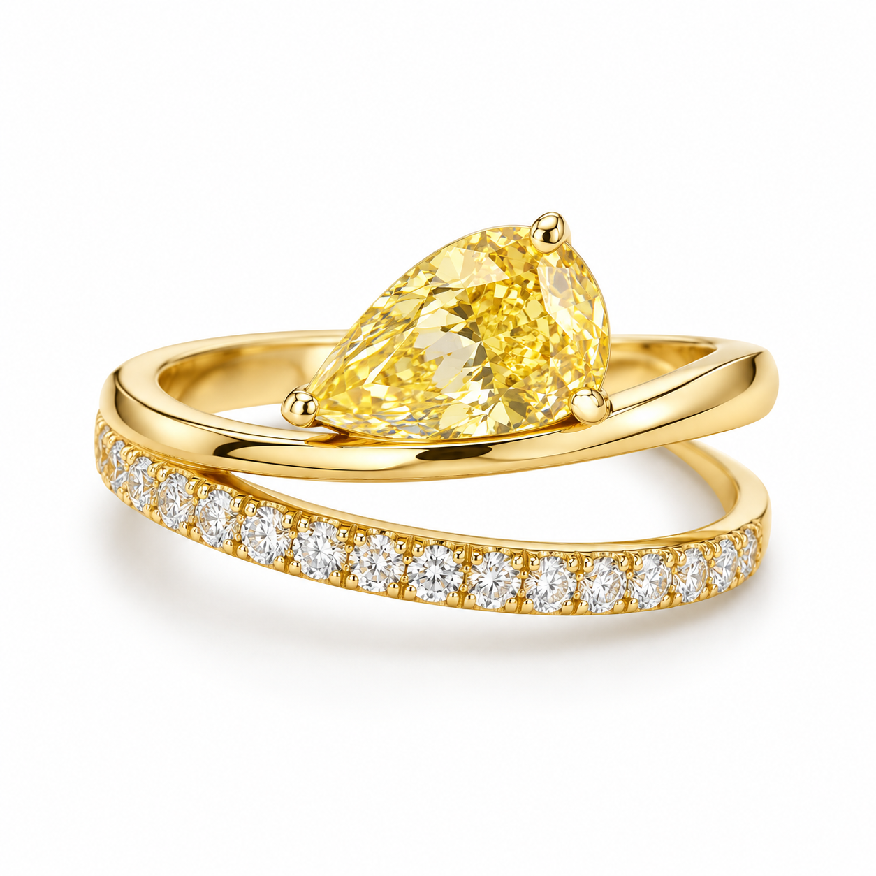 Double-layer pear-shaped moissanite