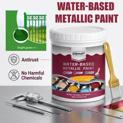 🔨 EdiJonah® Rust Converter Metallic Paint – Converts Rust & Leaves a Durable Metallic Finish for Tools, Gates & More