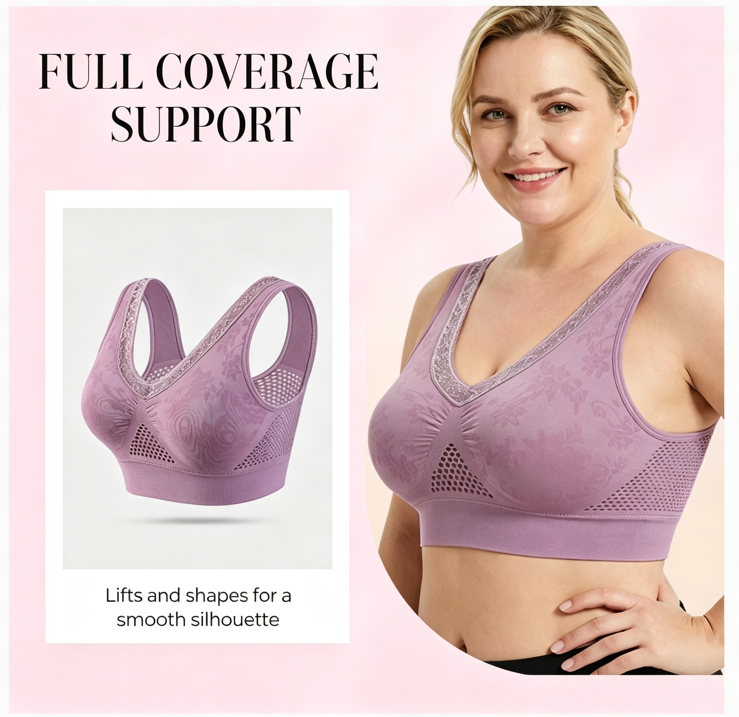 ⏰ Last Day $12/PCS | 💖 Buy 1 Get 1 FREE 🎁 LUCKYSONG® Women’s High-Support Pure Cotton Comfort Bra
