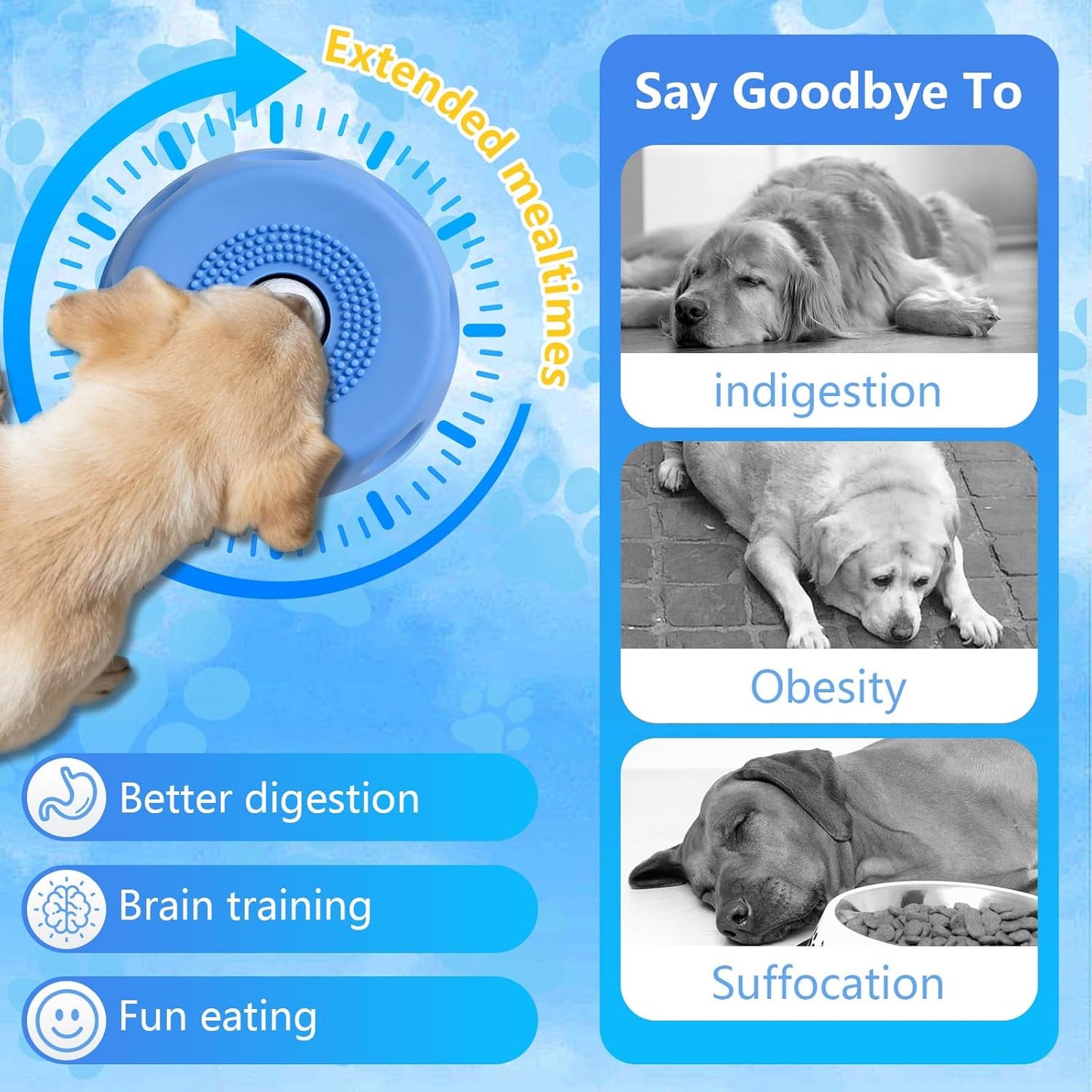 𝗥𝗘𝗕𝗬𝗜𝗣𝗢®🔥Slow Feeder Dog Bowl with Rolling Ball-Suitable for large, medium, and small dogs.🐕‍🦺