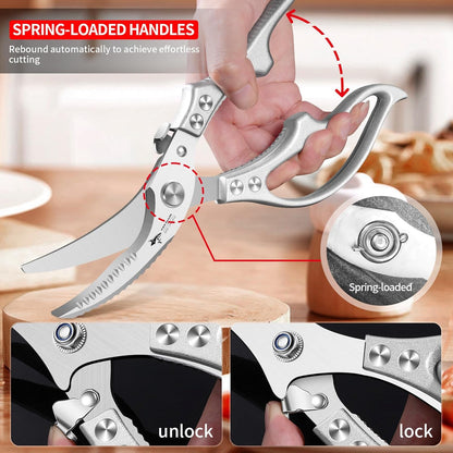 ✂️ LIMITED TIME 49% OFF! 🎁 Heavy-Duty Multifunction Kitchen Shears – 4-in-1 Tool with Fish Scaler, Bottle Opener & Safety Lock 🔪