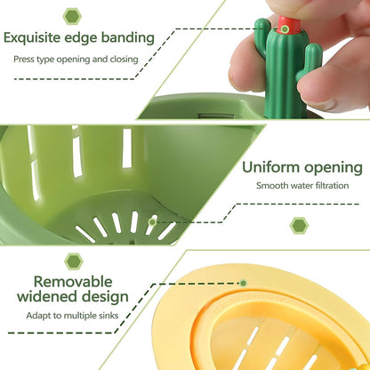 🔥🔥𝐇𝐄𝐀𝐓𝐖𝐎𝐋𝐅® Cactus Shaped Kitchen Sink Drain Strainer ✨ Features a widened rim design that perfectly fits 99% of sinks, nsuringastb,bbl free fit
