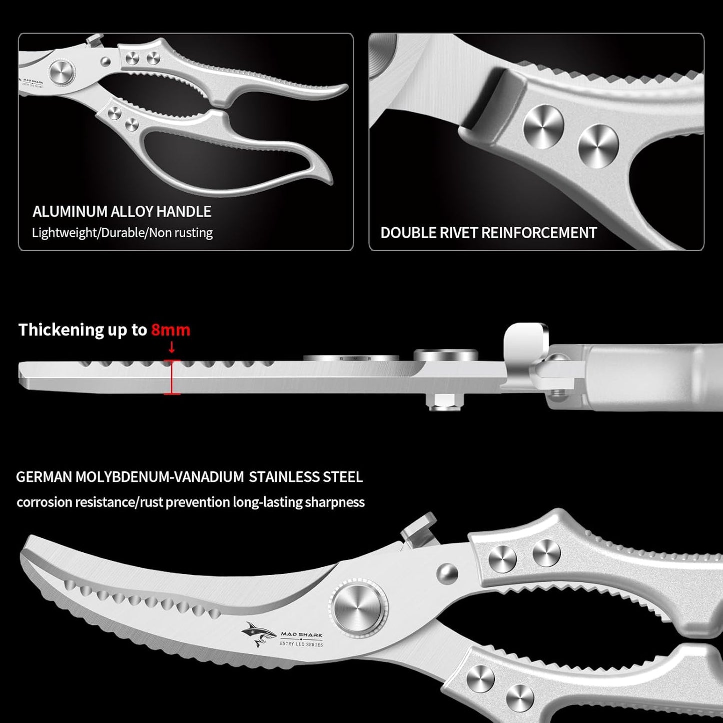 ✂️ LIMITED TIME 49% OFF! 🎁 Heavy-Duty Multifunction Kitchen Shears – 4-in-1 Tool with Fish Scaler, Bottle Opener & Safety Lock 🔪