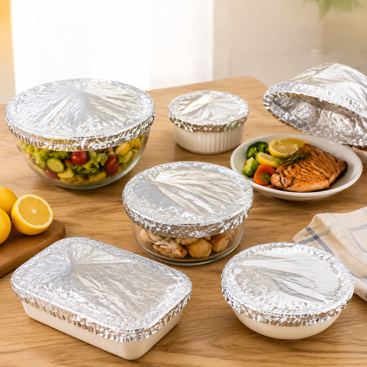 🍽️ SVOZK® Food Container Aluminum Foil Heat-Retaining Cover (50 Pcs)