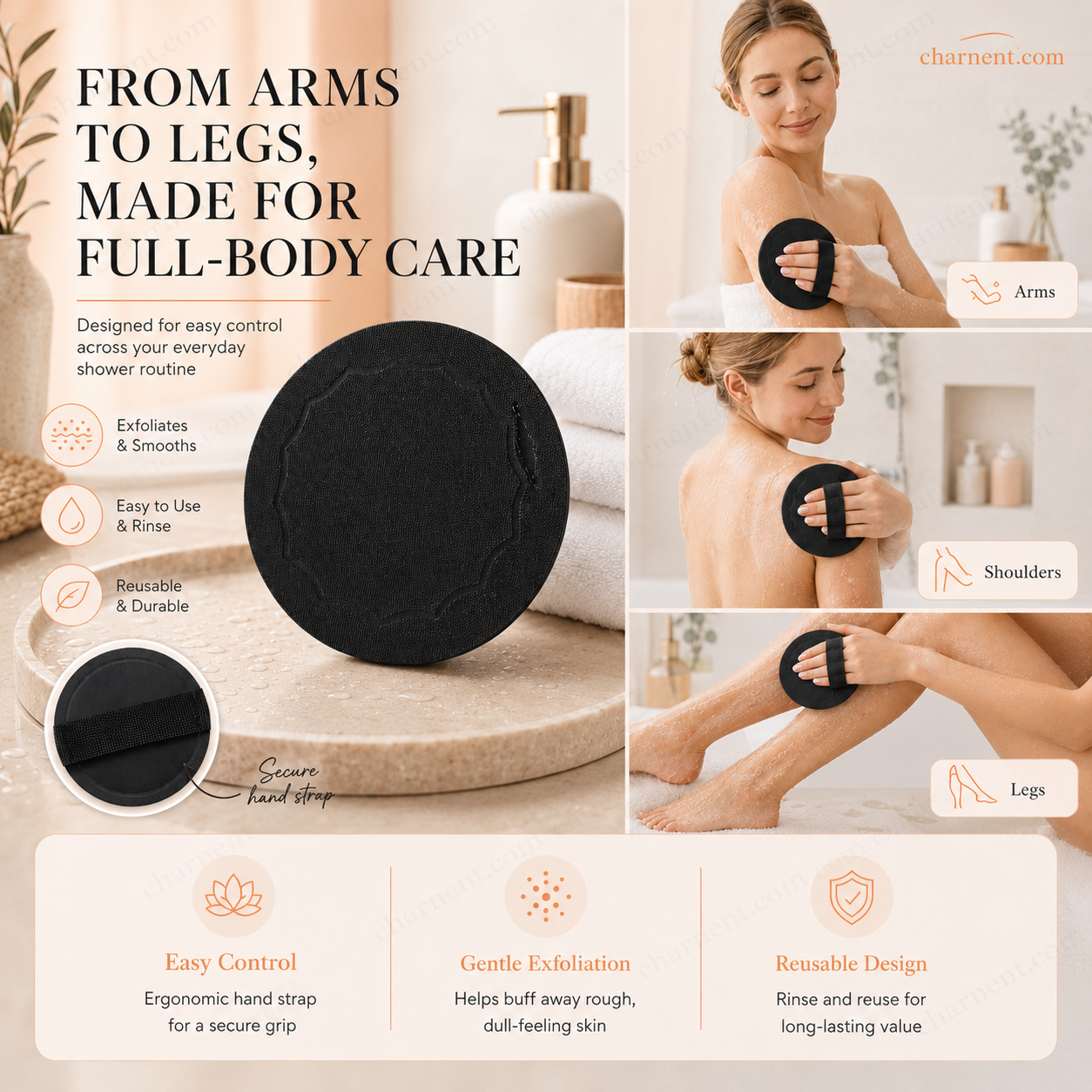 🚿🧽 𝐑𝐄𝐁𝐘𝐈𝐏𝐎® Soft Rubber Bath Brush – Gentle Yet Effective at Removing Dead Skin Cells & Cleansing All Skin Types