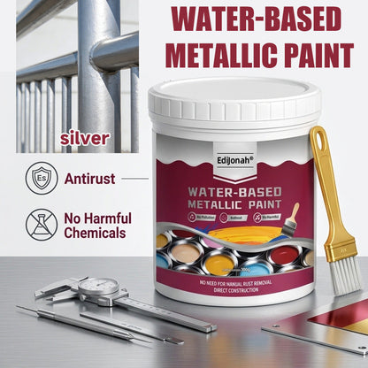🔨 EdiJonah® Rust Converter Metallic Paint – Converts Rust & Leaves a Durable Metallic Finish for Tools, Gates & More