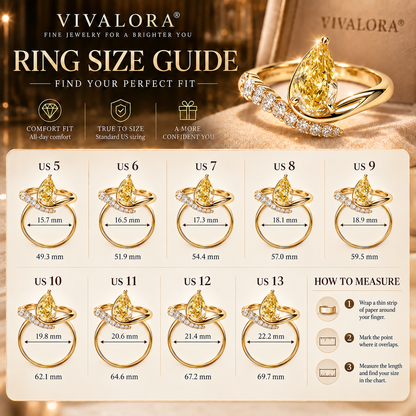 🔥 LAST DAY 90% OFF 丨VIVALORA® Pear-Shaped Gold Moissanite Adjustable Ring — Radiant Elegance