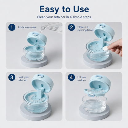 🔥 HEATWOLF® 3-in-1 Leak-Proof Retainer Cleaning Case – Mirror, Drain Tray & Travel Storage in One