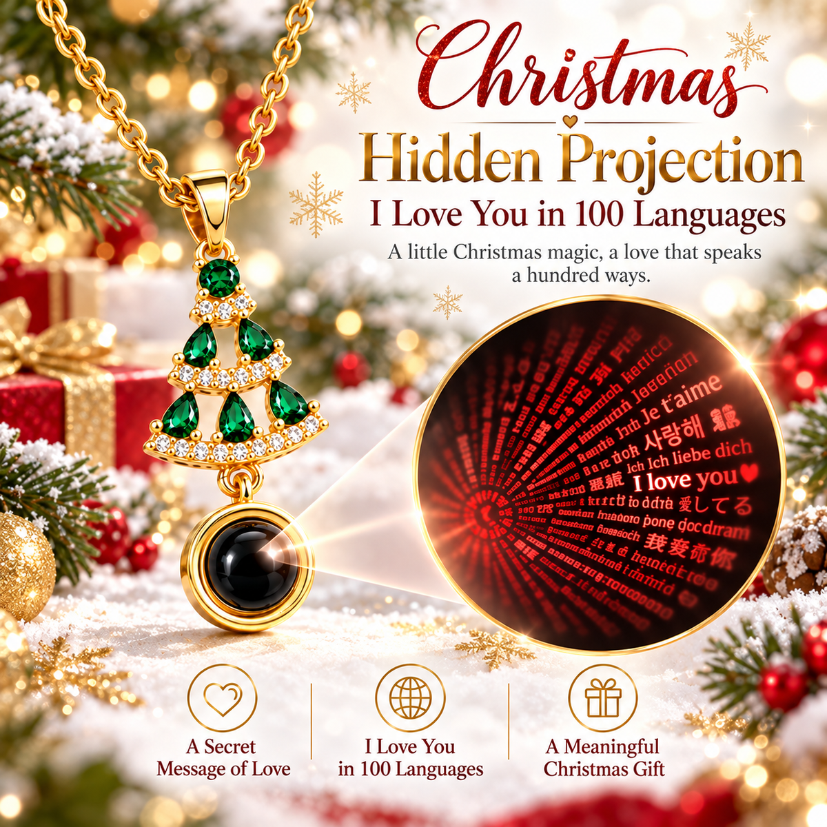 😆 Surprise! Unlock 70% OFF Vivalora® Christmas Tree Projection Necklace — A Special Gift of Love 🎄❤️