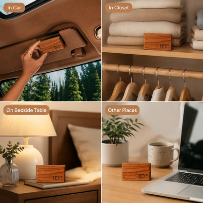 IEY® Natural Wood Car Fragrance Diffuser – Long-Lasting Scent for Car & Home🍃