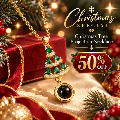 😆 Surprise! Unlock 70% OFF Vivalora® Christmas Tree Projection Necklace — A Special Gift of Love 🎄❤️