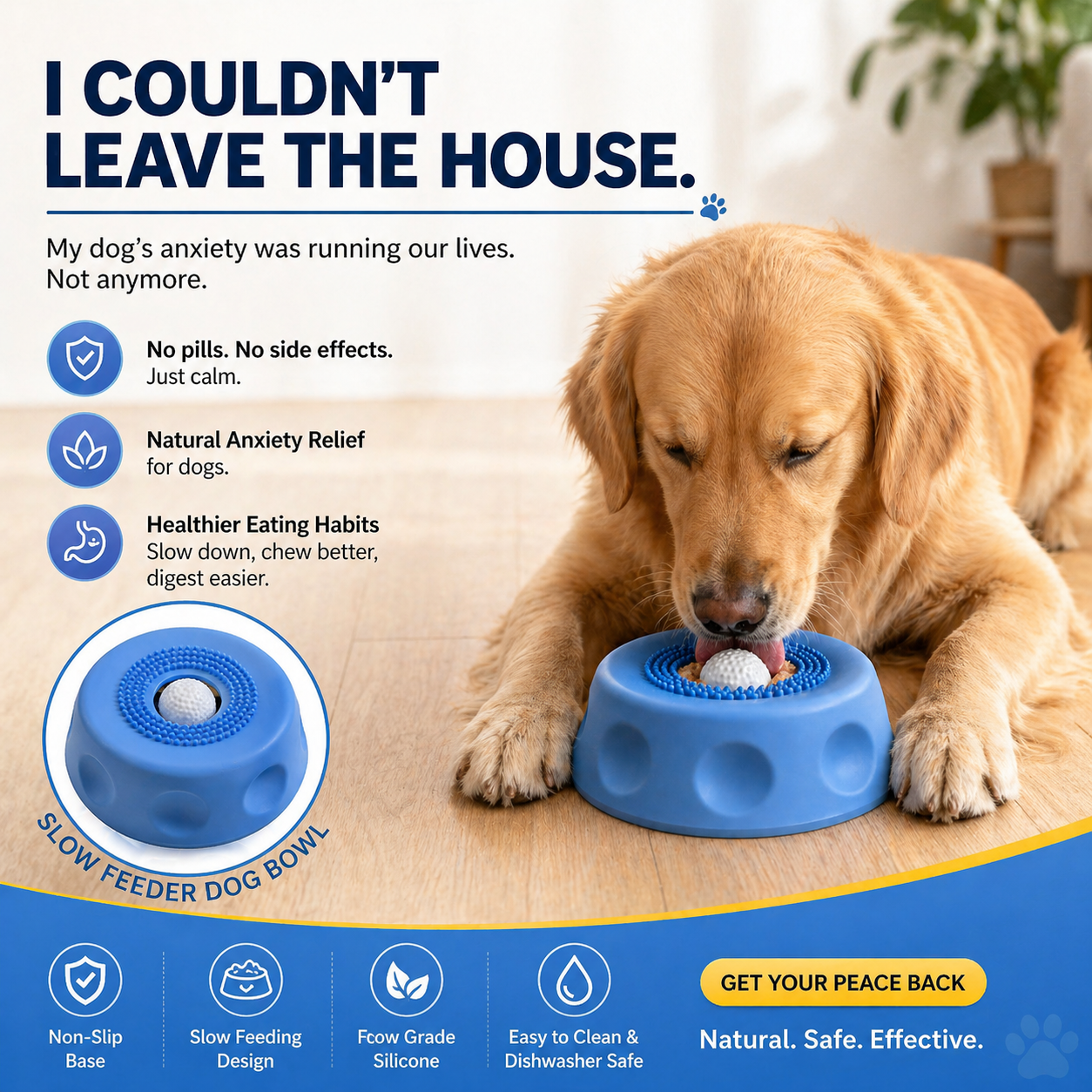 𝗥𝗘𝗕𝗬𝗜𝗣𝗢®🔥Slow Feeder Dog Bowl with Rolling Ball-Suitable for large, medium, and small dogs.🐕‍🦺