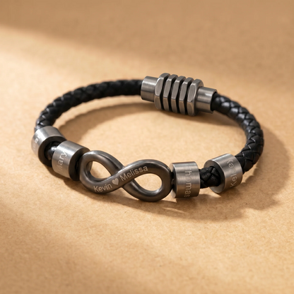 💙 CZTICLE® Infinity Name Bracelet – For the Man Who Holds Us Together