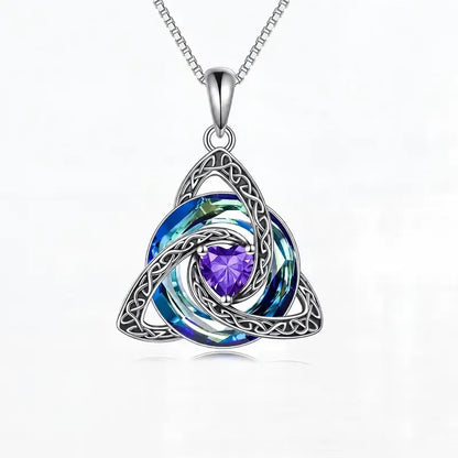 Vivalora® Celtic Trinity Knot Birthstone Necklace — Personalized Symbol of Love, Family & Forever Connection ✨