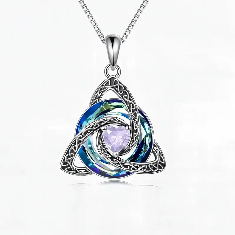 Vivalora® Celtic Trinity Knot Birthstone Necklace — Personalized Symbol of Love, Family & Forever Connection ✨