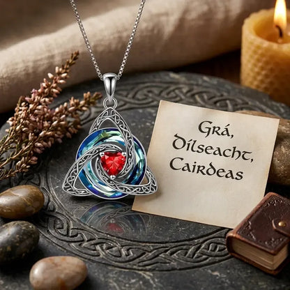 Vivalora® Celtic Trinity Knot Birthstone Necklace — Personalized Symbol of Love, Family & Forever Connection ✨