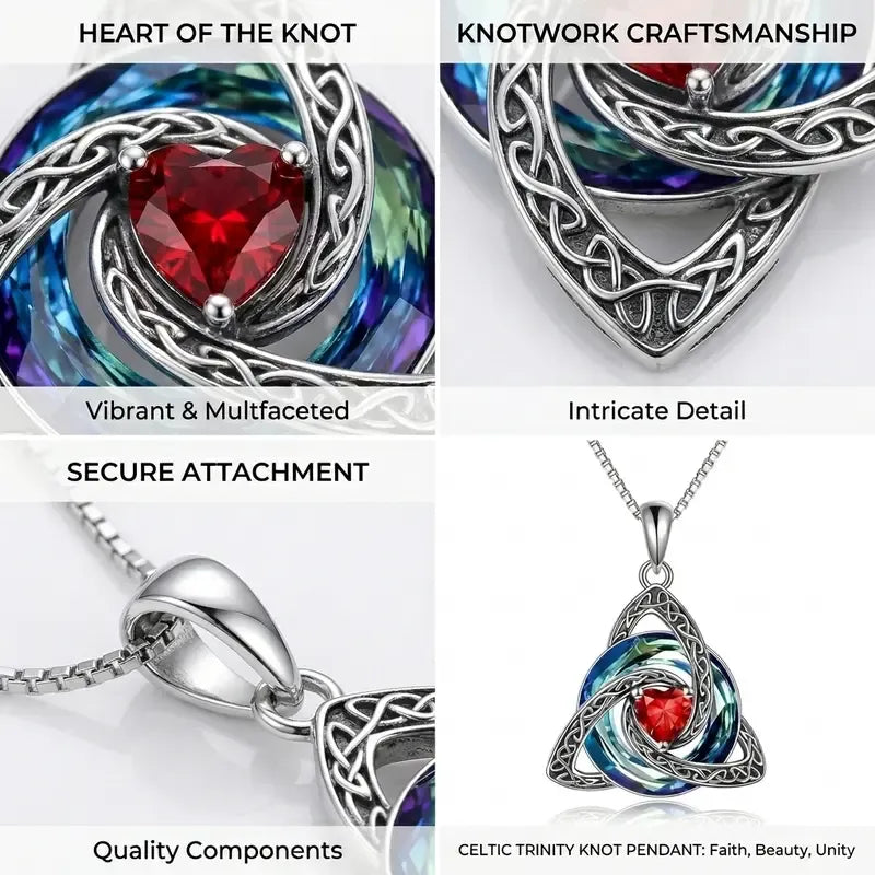 Vivalora® Celtic Trinity Knot Birthstone Necklace — Personalized Symbol of Love, Family & Forever Connection ✨