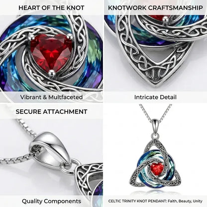 Vivalora® Celtic Trinity Knot Birthstone Necklace — Personalized Symbol of Love, Family & Forever Connection ✨