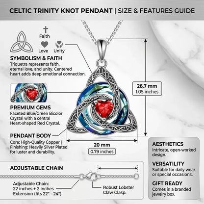 Vivalora® Celtic Trinity Knot Birthstone Necklace — Personalized Symbol of Love, Family & Forever Connection ✨