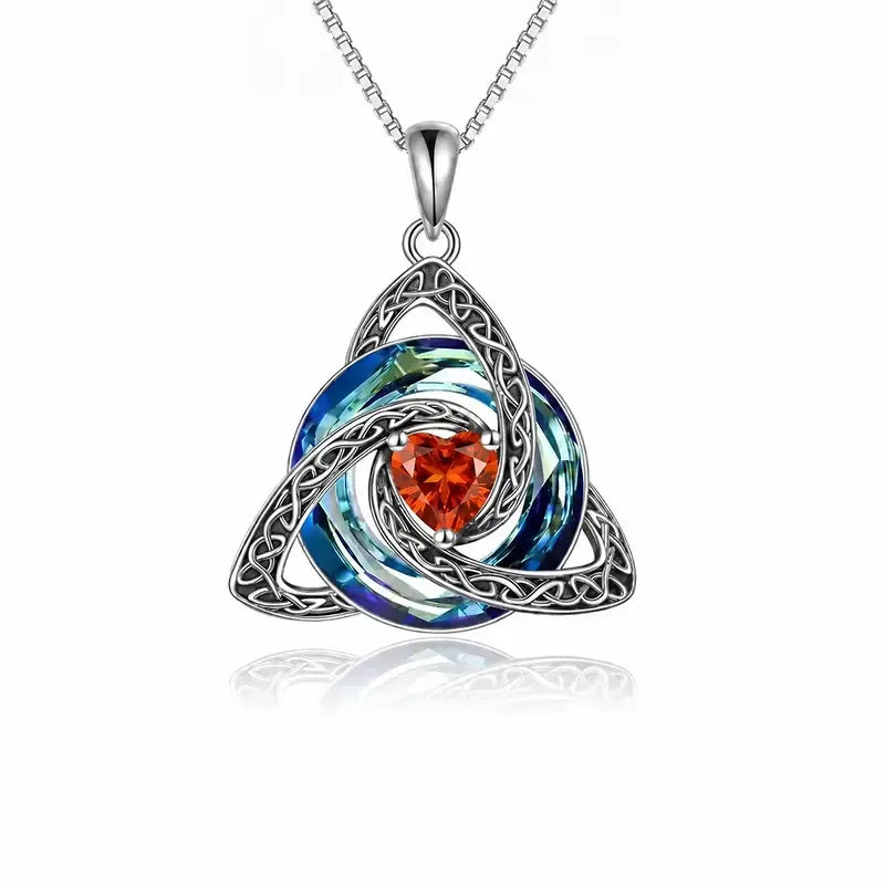 Vivalora® Celtic Trinity Knot Birthstone Necklace — Personalized Symbol of Love, Family & Forever Connection ✨