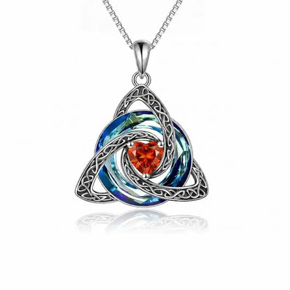 Vivalora® Celtic Trinity Knot Birthstone Necklace — Personalized Symbol of Love, Family & Forever Connection ✨