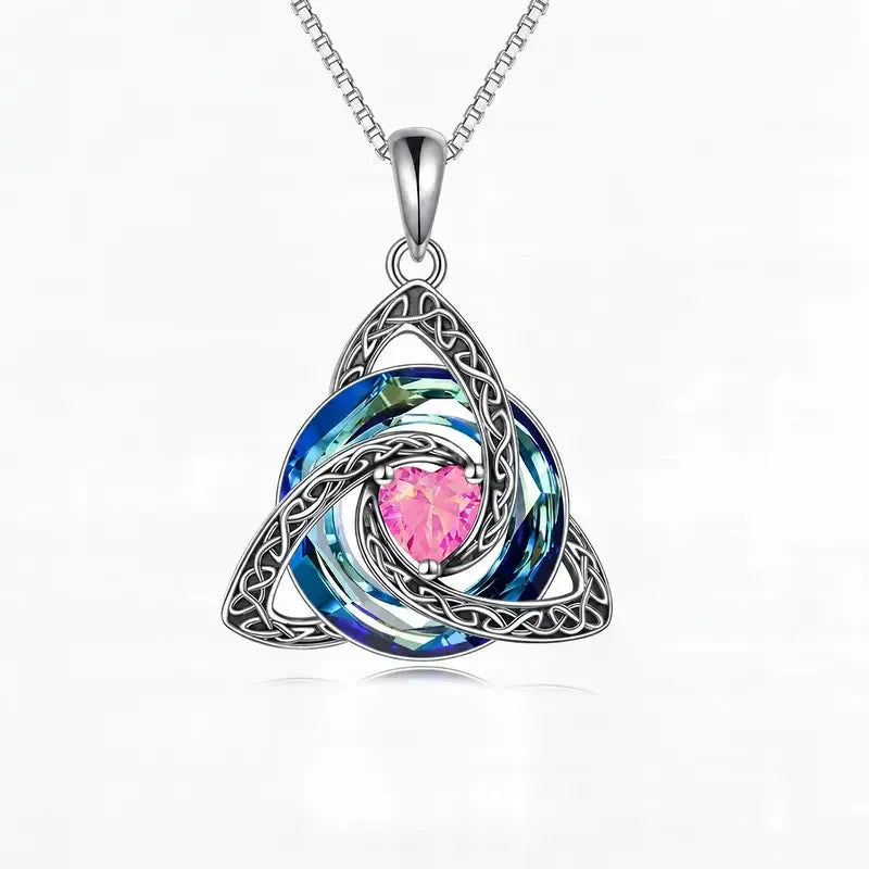 Vivalora® Celtic Trinity Knot Birthstone Necklace — Personalized Symbol of Love, Family & Forever Connection ✨