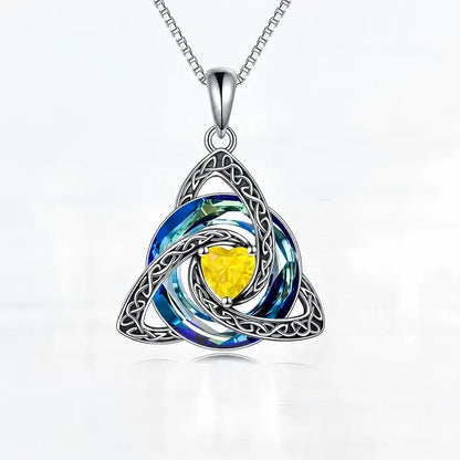Vivalora® Celtic Trinity Knot Birthstone Necklace — Personalized Symbol of Love, Family & Forever Connection ✨