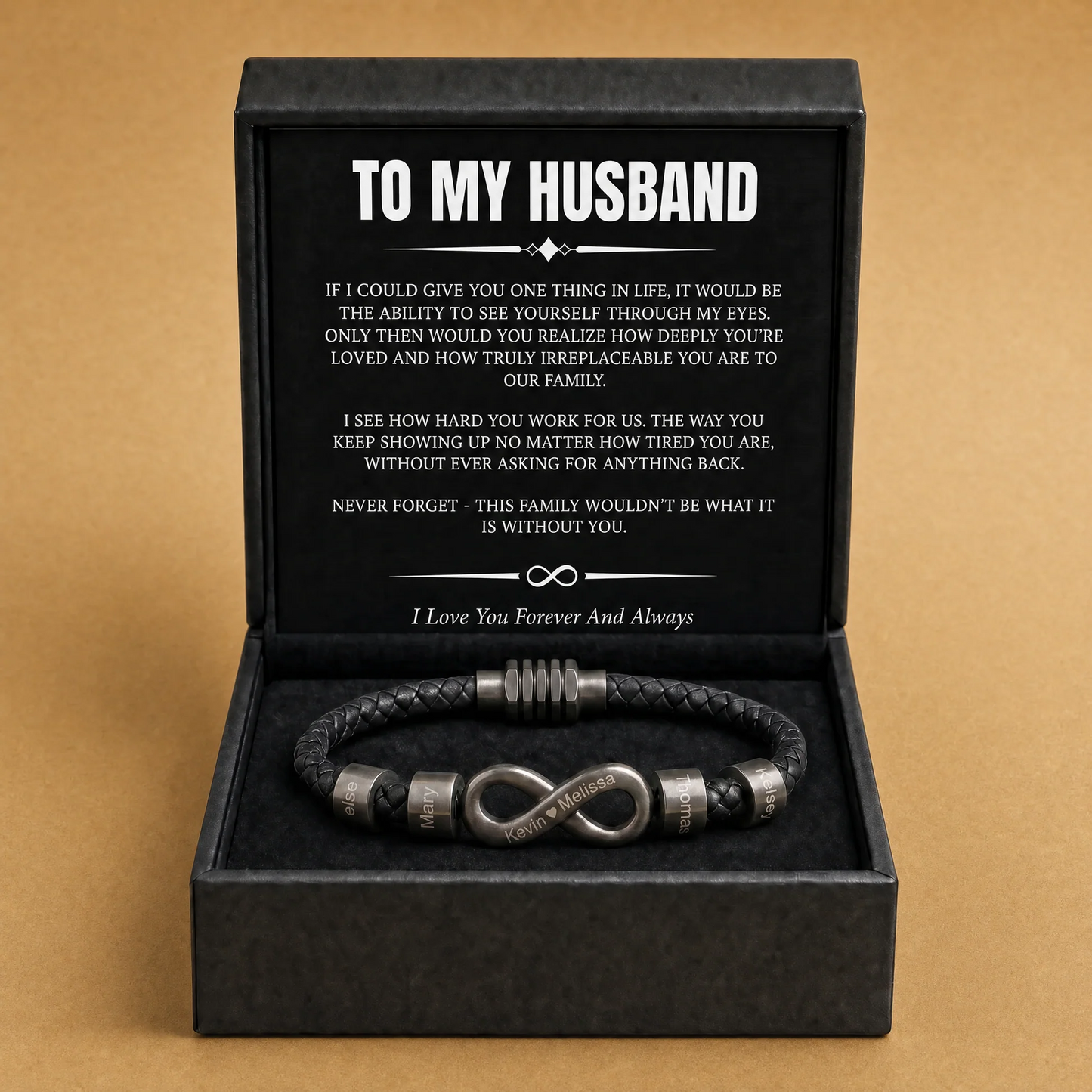 💙 CZTICLE® Infinity Name Bracelet – For the Man Who Holds Us Together