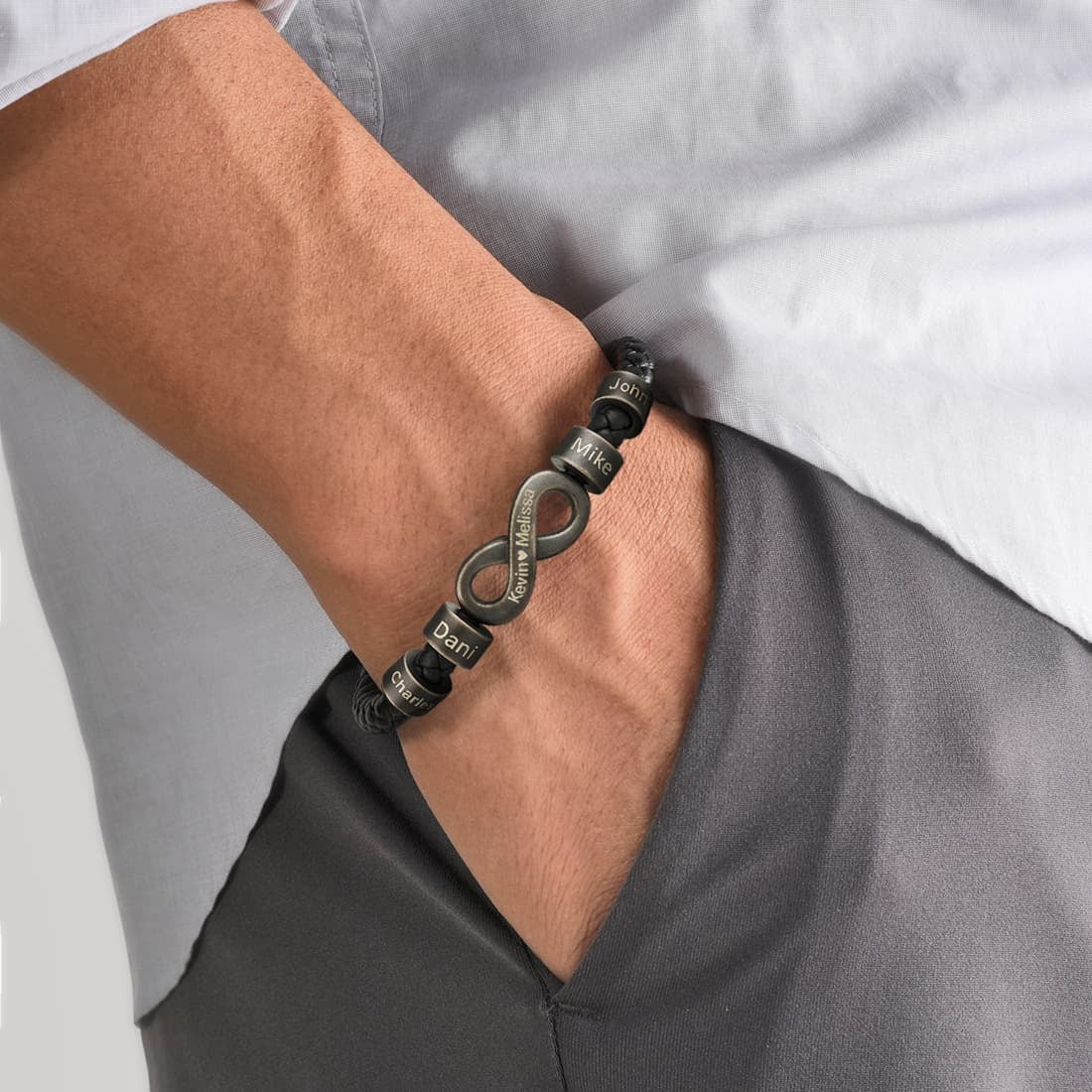 💙 CZTICLE® Infinity Name Bracelet – For the Man Who Holds Us Together
